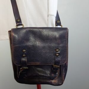 Patricia Nash Dark Brown Leather Messenger Bag